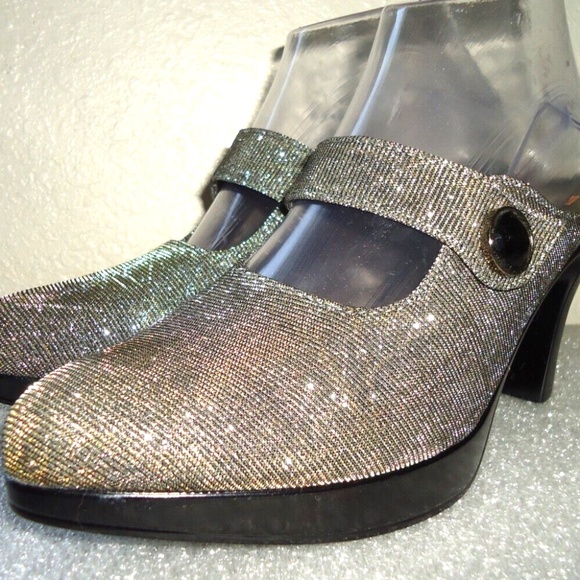 Co Cos Made in Corea 84D 250mm Women's Heel Glitter Selver Sandals Size-8/38 - Picture 6 of 13